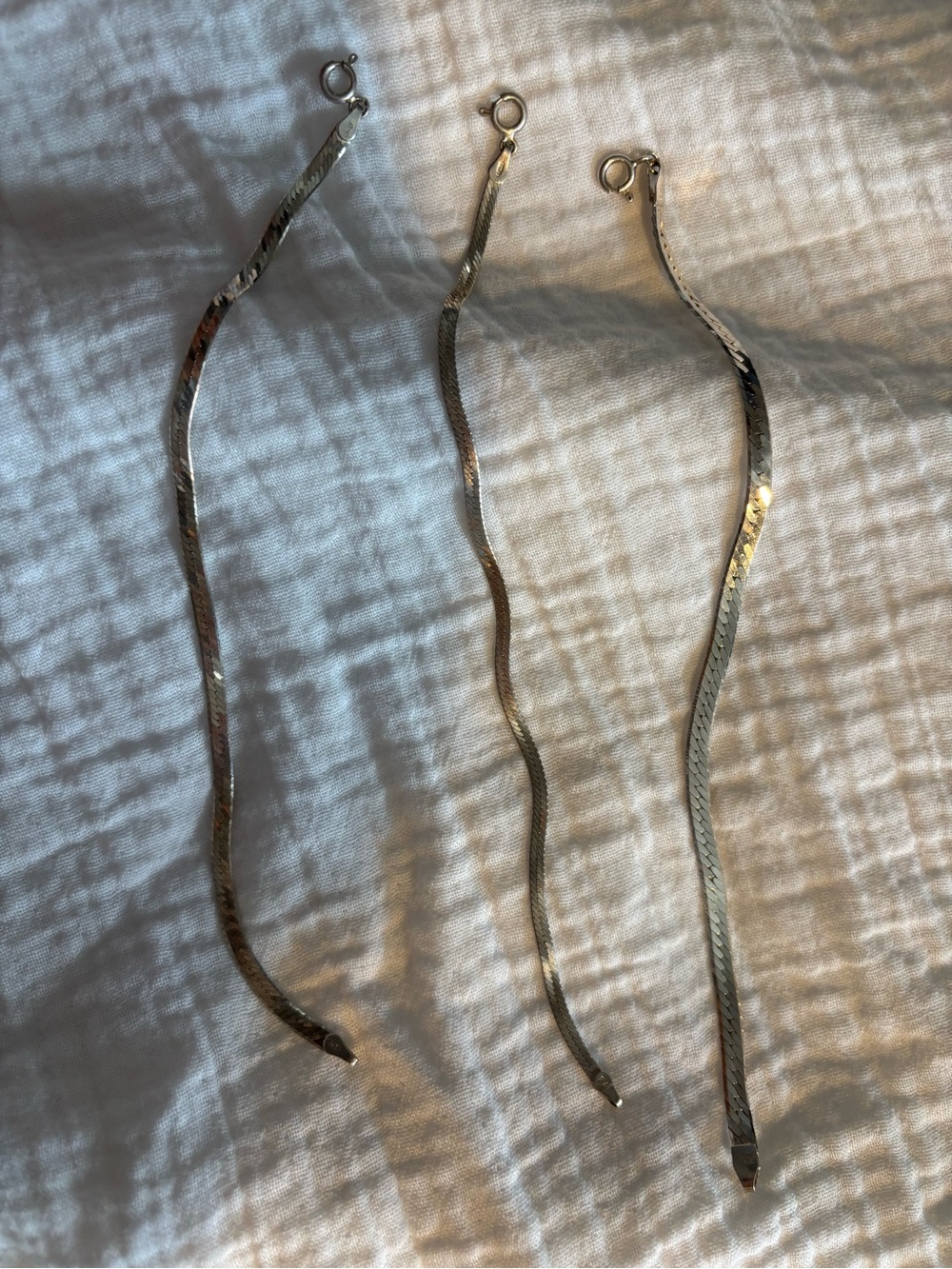 Sterling silver Herringbone Chain Set - Picture 3 of 4